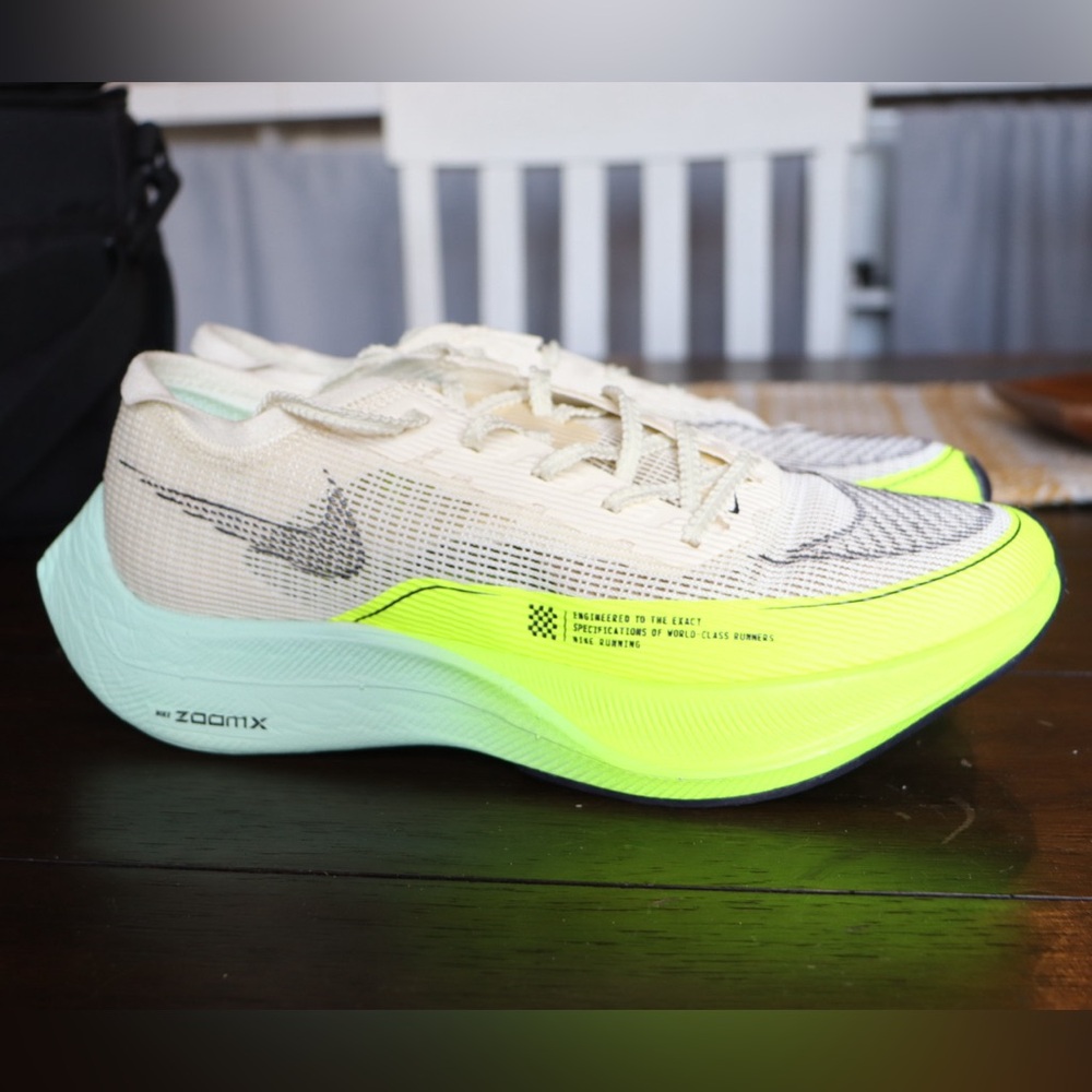 Nike Air Zoom Alphafly Next% Fly knit Size 9 Blue/Yellow/White